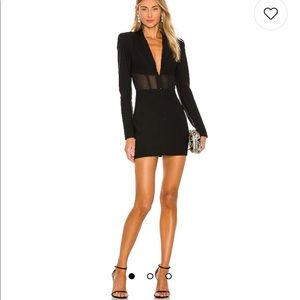 Micheal Costello x Revolve Chase Jacket Dress in Black (Tuxedo dress)